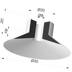 Ventosa Piatta Serie 7 Ø 50MM