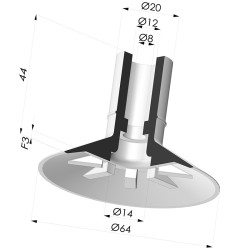 Ventosa Piatta Serie 7 Ø 65MM
