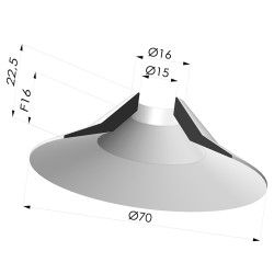 Ventosa Piatta Serie 7 Ø 70MM