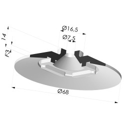 Ventosa Piatta Serie 7 Ø 68MM