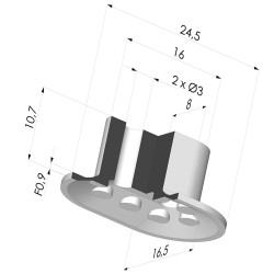 Ventosa Ovale Serie  4 24,5x16,5MM - Ventosa più soffice