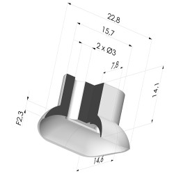 Ventosa Ovale Serie 4 22,8x14.6mm
