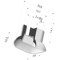 Ventosa Ovale Serie 4 22,8x14.6mm