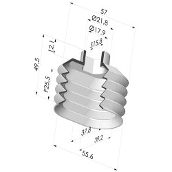 Ventosa Ovale Serie 4PA 55,6x37,8MM