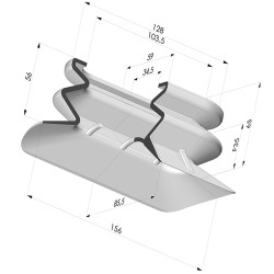 Ventosa Ovale Serie 4PA 156x85.5MM