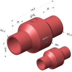 Venturi Trasporto pneumatico Serie TP - Øint 40MM