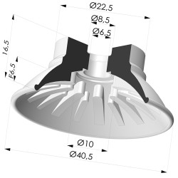 Ventosa Piatta Serie 99 Ø 40.5 mm