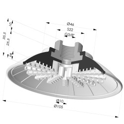 Ventosa Piatta Serie 99 Ø 105 mm con Inserto femmina G3/8"