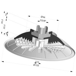 Ventosa Piatta Serie 99 Ø 105 mm con Inserto maschio G3/8"