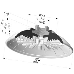 Ventosa Piatta Serie 99 Ø 124 mm con Inserto femmina G3/8"