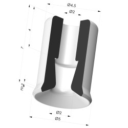 Ventosa Piatta Serie 9 Ø 5MM