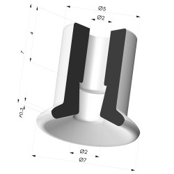 Ventosa Piatta Serie 9 Ø 7MM