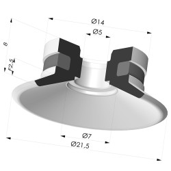 Ventosa Piatta Serie 9 Ø 21,5MM