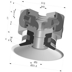Ventosa Piatta Serie 9 Ø 21,5MM