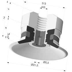 Ventosa Piatta Serie 9 Ø 21,5MM