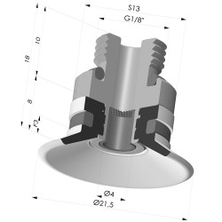 Ventosa Piatta Serie 9 Ø 21,5MM