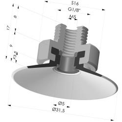Ventosa Piatta Serie 9 Ø 31.5MM