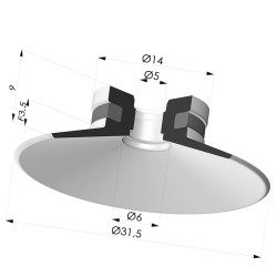 Ventosa Piatta Serie 9 Ø 31.5MM