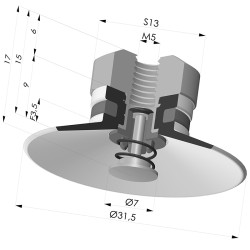 Ventosa Piatta Serie 9 Ø 31.5MM