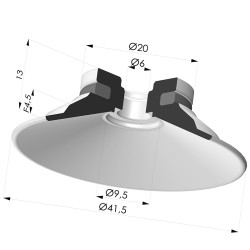 Ventosa Piatta Serie 9 Ø 41,5MM