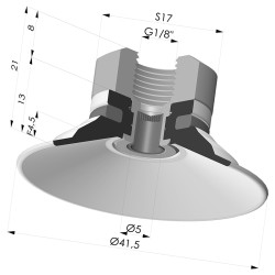 Ventosa Piatta Serie 9 Ø 41,5MM