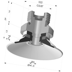 Ventosa Piatta Serie 9 Ø 41,5MM