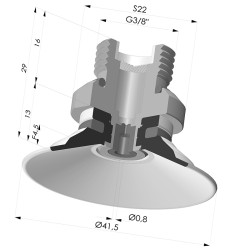 Ventosa Piatta Serie 9 Ø 41,5MM