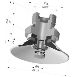 Ventosa Piatta Serie 9 Ø 41,5MM