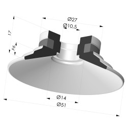 Ventosa Piatta Serie 9 Ø 51MM
