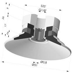 Ventosa Piatta Serie 9 Ø 51MM
