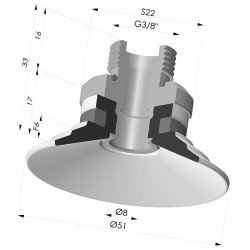 Ventosa Piatta Serie 9 Ø 51MM