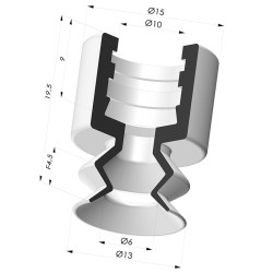 Ventosa 1.5 Soffietti Serie 8 Ø 12.8MM