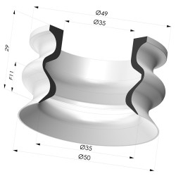 Ventosa 1.5 Soffietti Serie 8 Ø 50MM