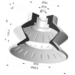 Ventosa 1.5 Soffietti Serie 8 Ø 72MM