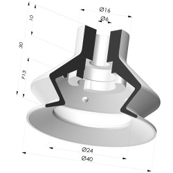 Ventosa 1.5 Soffietti Serie 8SB Ø 40MM