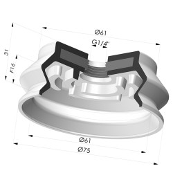 Ventosa 1.5 Soffietti Serie 8SB Ø 75MM