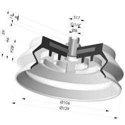 Ventosa 1.5 Soffietti Serie 8SB Ø 125MM con Inserto