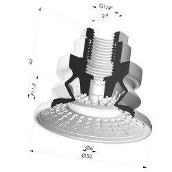 Ventosa 1.5 Soffietti Serie 8R Ø 52MM