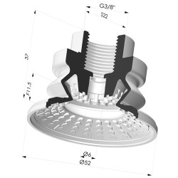 Ventosa 1.5 Soffietti Serie 8R Ø 52MM