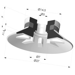 Ventosa Piatta Serie 90 Ø 27MM