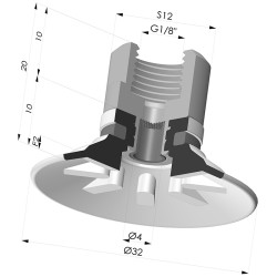 Ventosa Piatta Serie 90 Ø 31,8MM
