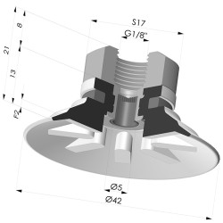 Ventosa Piatta Serie 90 Ø 42,3MM