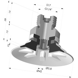 Ventosa Piatta Serie 90 Ø 42,3MM