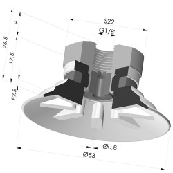 Ventosa Piatta Serie 90 Ø 53MM