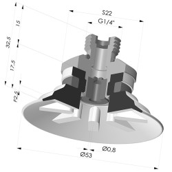 Ventosa Piatta Serie 90 Ø 53MM
