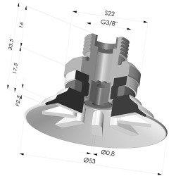 Ventosa Piatta Serie 90 Ø 53MM