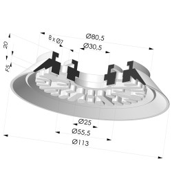 Ventosa Piatta Serie 90 Ø 110MM