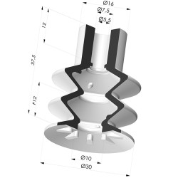 Ventosa 2.5 Soffietti Serie 8 Ø 30MM