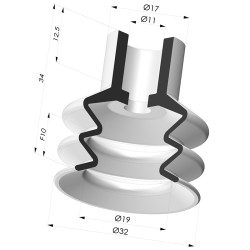 Ventosa 2.5 Soffietti Serie 8 Ø 32MM