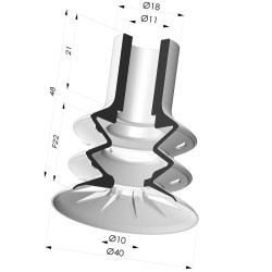 Ventosa 2.5 Soffietti Serie 8 Ø 40MM